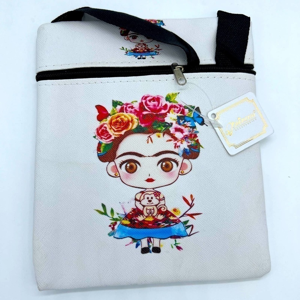 NWT PRINCESS Accessories Frida Kahlo white shoulder or crossbody bag - Picture 12 of 16